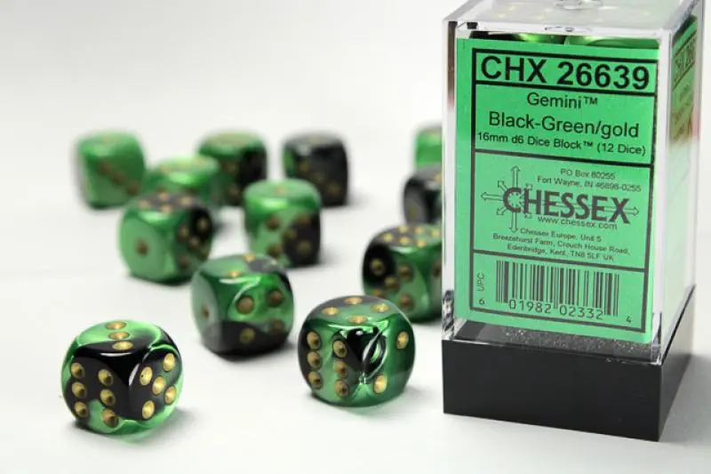 16mm D6 Dice Block (12)