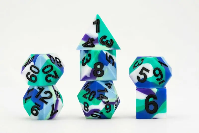 16mm Pride Sharp Edge Silicone Rubber Poly Dice Set - Gay Men