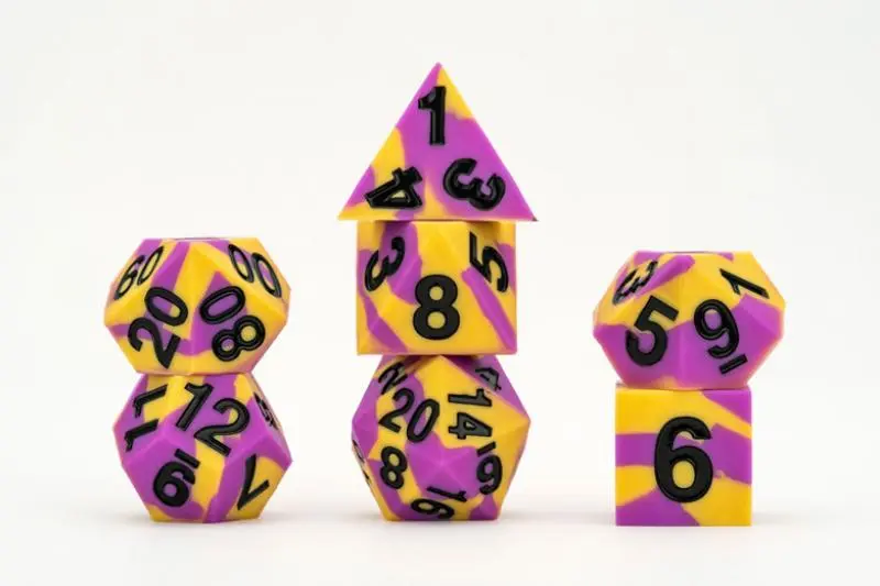 16mm Pride Sharp Edge Silicone Rubber Poly Dice Set - Intersex