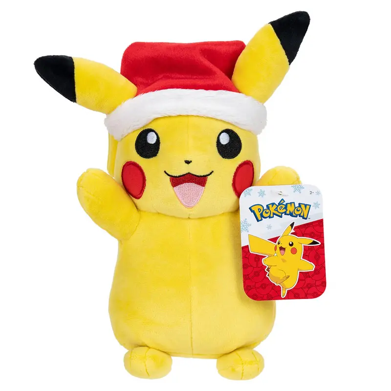 24cm Festive Pikachu Plush In Santa Hat