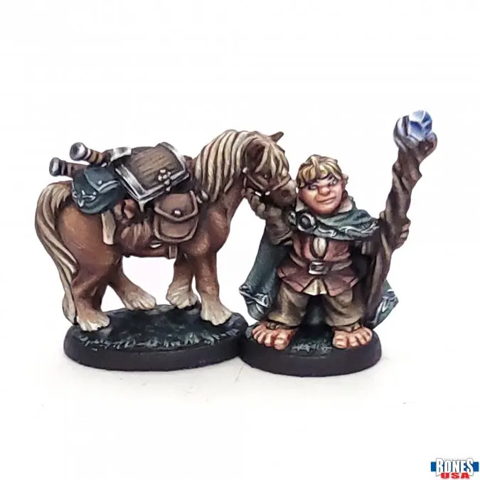 30199 Dobbin and Boulder Halfling and Pony - Bones USA Reaper Legends