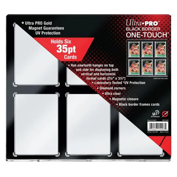 35PT 6-Card Black Border UV ONE-TOUCH Magnetic Holder