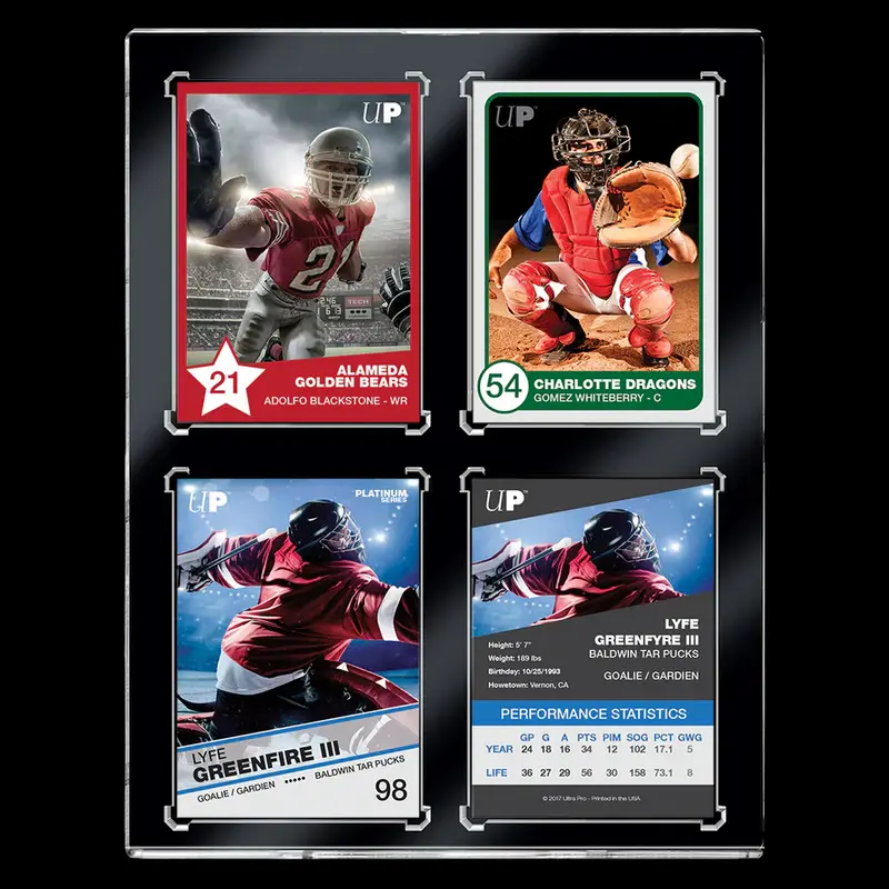 4-Card Black Border ONE-TOUCH Magnetic Card Holder - Ultra Pro