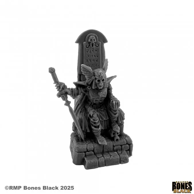 44230 Dragoth the Defiler Undead Skeleton on Throne- Reaper Bones Black
