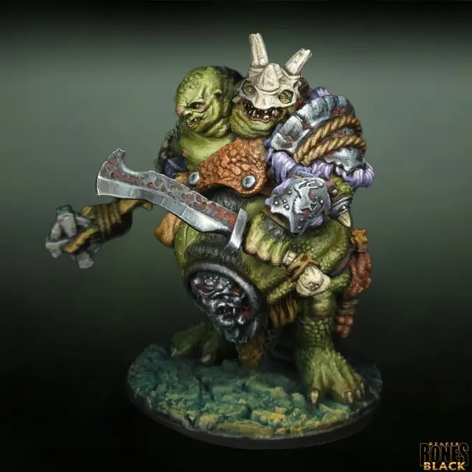 44282 Lardgulp, Two-Headed Troll - Reaper Bones Black