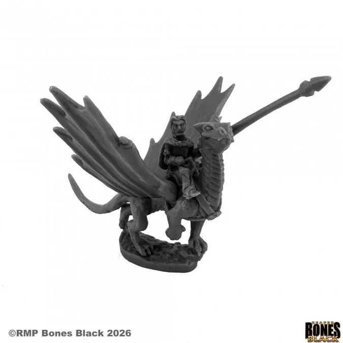 44283 Roderic Ambermead and Glitter Halfling Dragon Rider - Reaper Bones Black