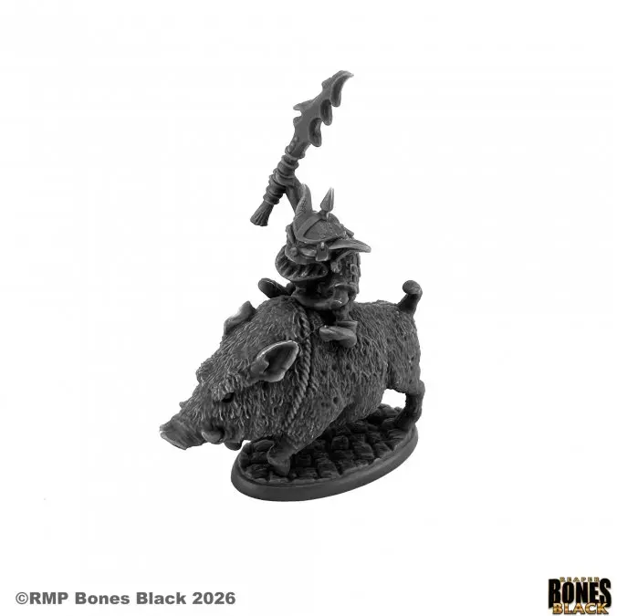 44307 Norker Champion on War Pig - Reaper Bones Black