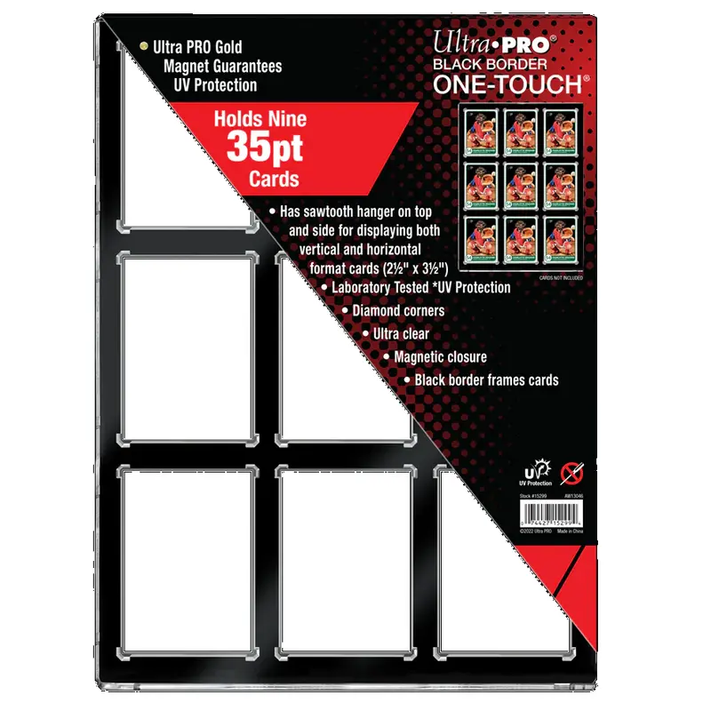 9-Card Black Border ONE-TOUCH Magnetic Card Holder - Ultra Pro