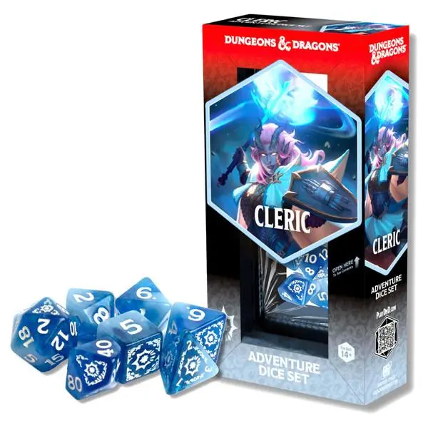 Adventure Dice Set - Cleric (White, Blue)