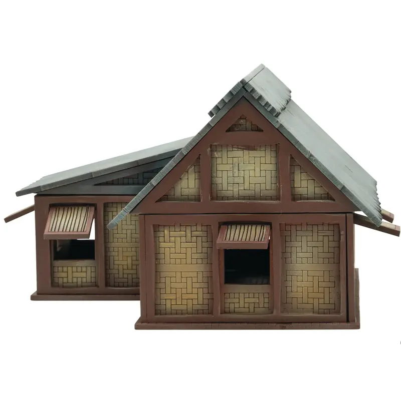 Asian Villages L Shaped Building - MDF