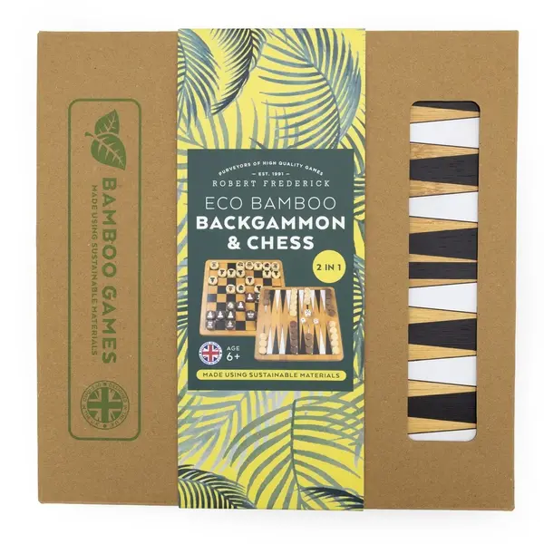 Bamboo Backgammon & Chess Double Set