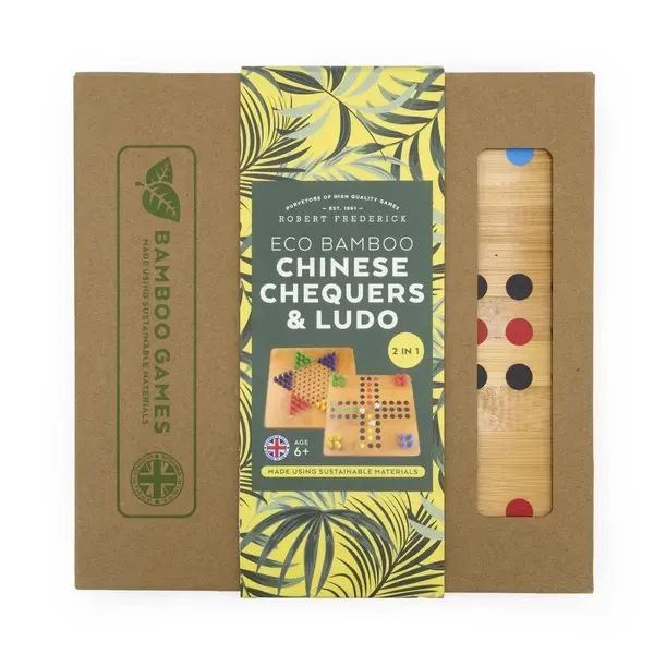 Bamboo Chinese Chequers & Ludo Double Set