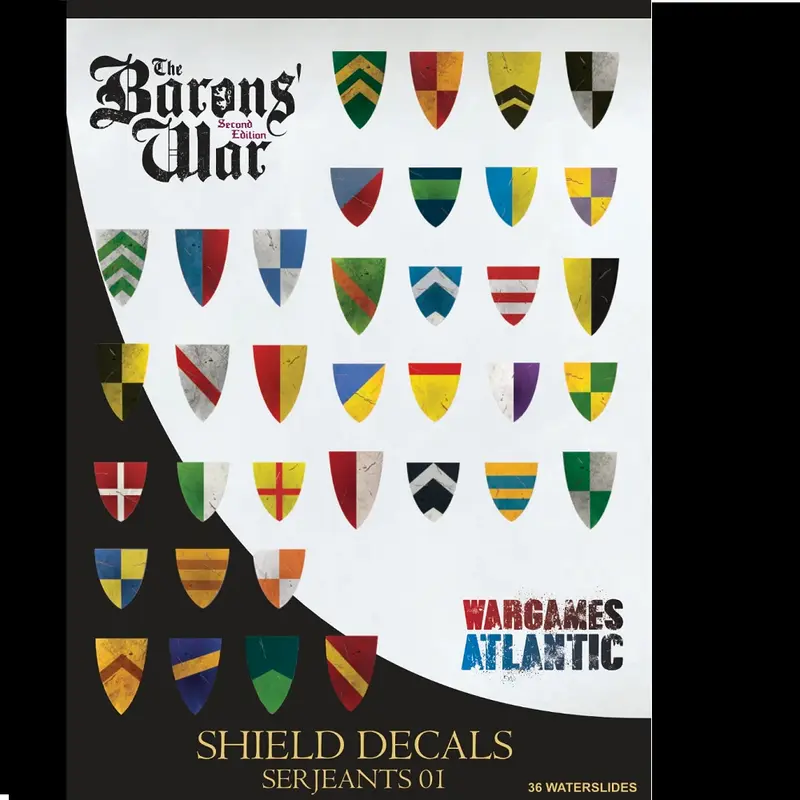 Barons' War Shield Decals Serjeants 01  - Wargames Atlantic