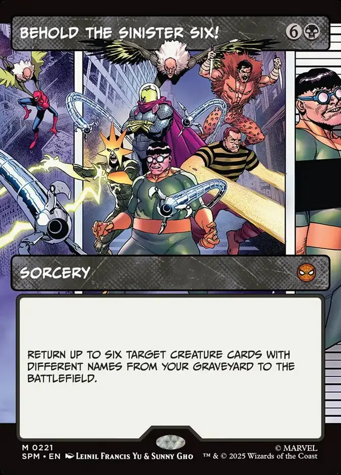 Behold the Sinister Six! Borderless Panel - Spider-Man #221