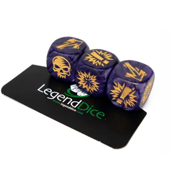 Blocking Dice Set Pearl Purple With Gold Pips