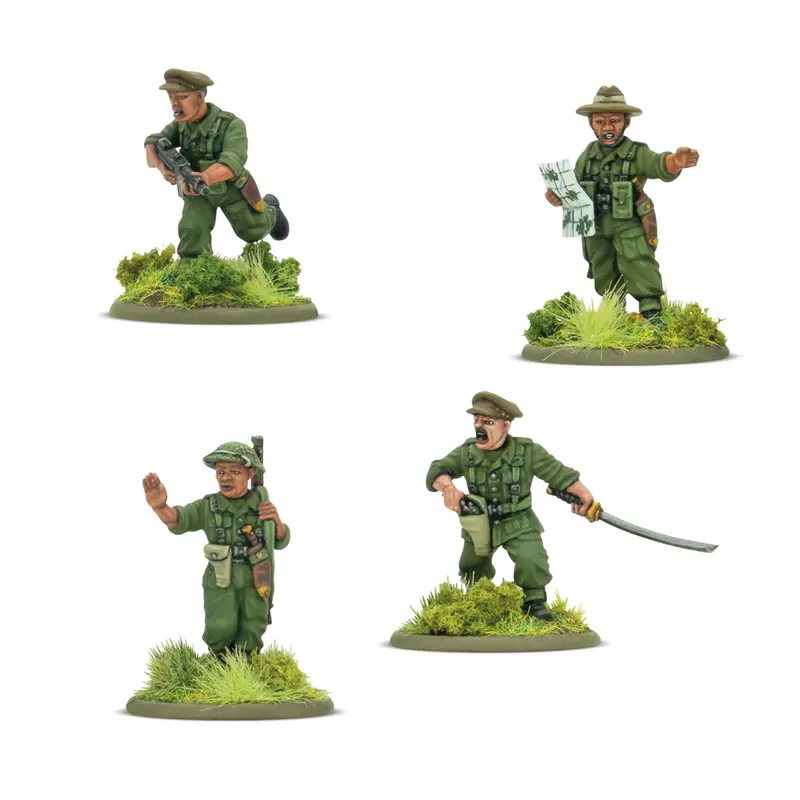 Bolt Action Gurkha Platoon Commanders - Blister