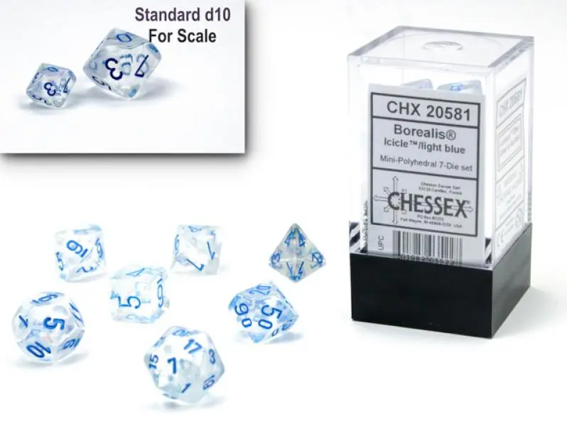 Borealis Mini-Polyhedral Icicle/light blue Luminary 7-Die Set