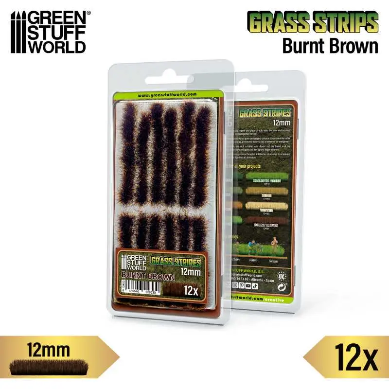 Burnt Brown Grass Strips 12mm - Green Stuff World