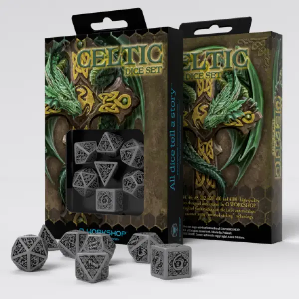 Celtic 3D Revised Grey/Black Dice Set