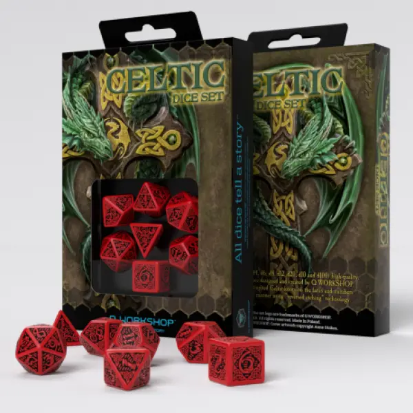 Celtic 3D Revised Red/Black Dice Set