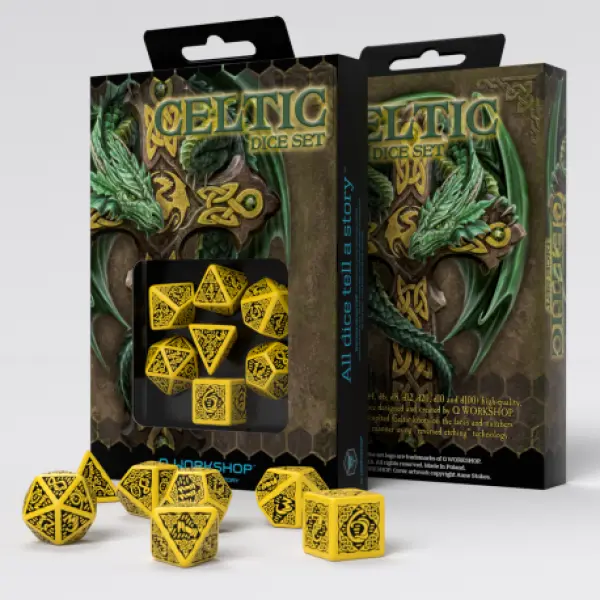 Celtic 3D Revised Yellow/Black Dice Set