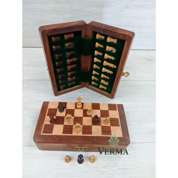 CHESS SET FOLDING M/G 7"