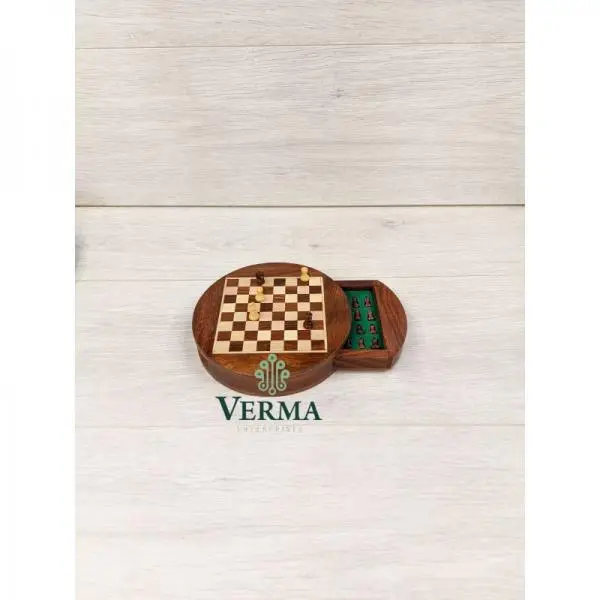 CHESS SET ROUND M/G 7"