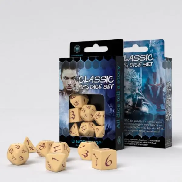 Classic RPG Beige/Burgandy Dice Set