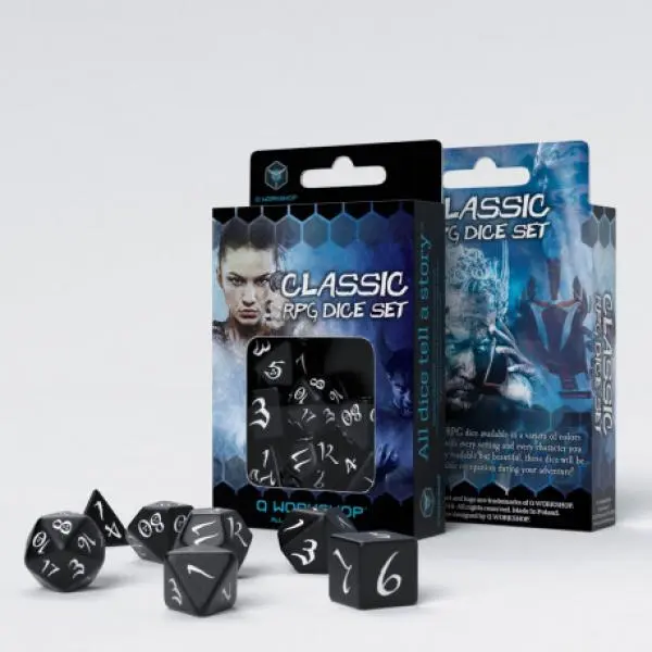 Classic RPG Black/White Dice Set