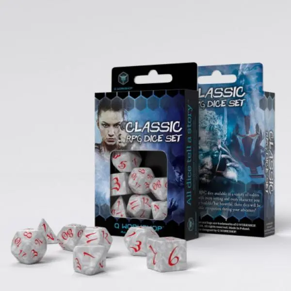 Classic RPG Pearl/Red Dice Set