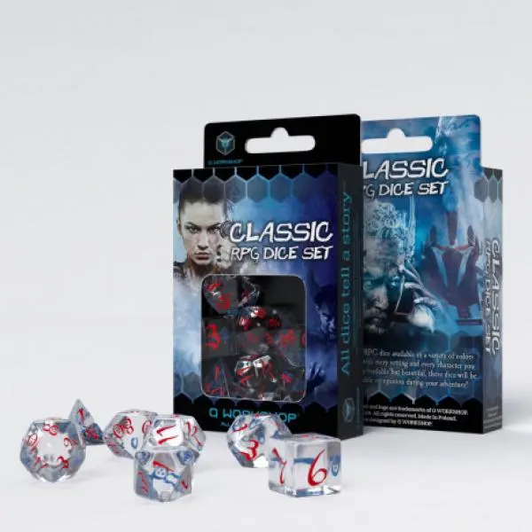 Classic RPG Translucent Blue/Red Dice Set