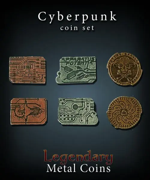 Cyberpunk Coin Set Legendary Metal Coins