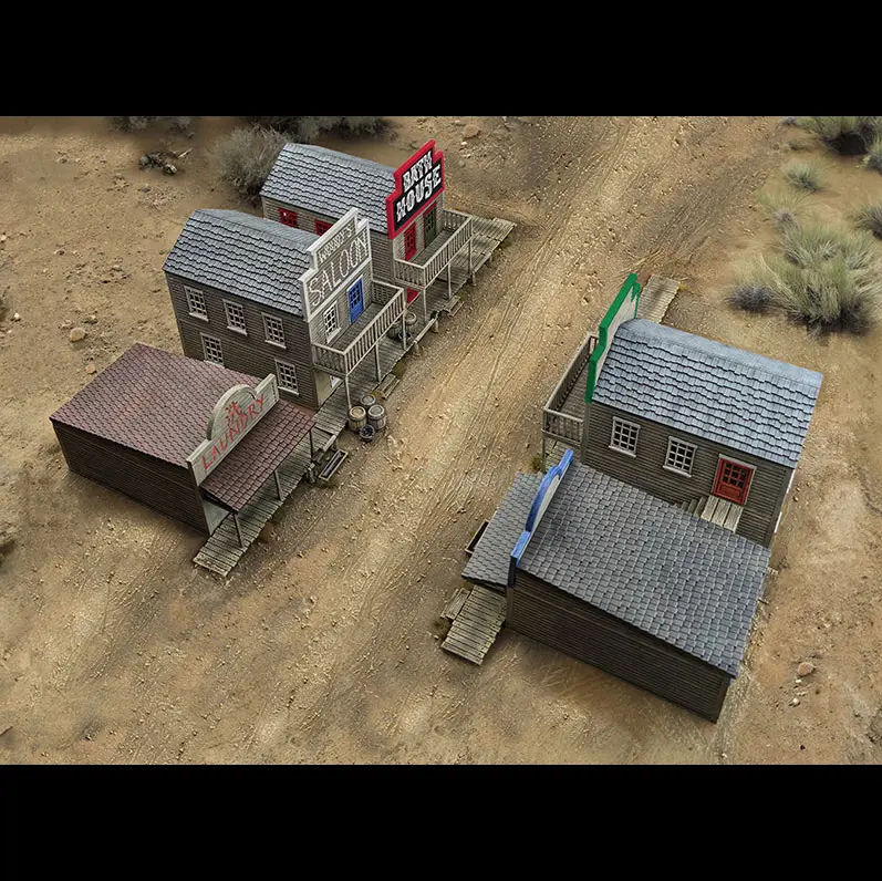 Dead Man’s Hand Two-Horse Town - Building Bundle 28mm Wild West Terrain Set