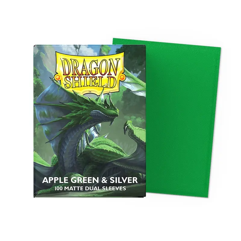 Dragon Shield Apple Green & Silver Matte Dual Sleeves