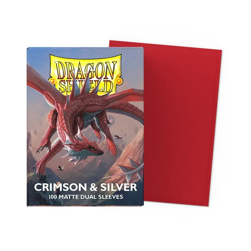 Dragon Shield  Crimson & Silver Matte Dual Sleeves