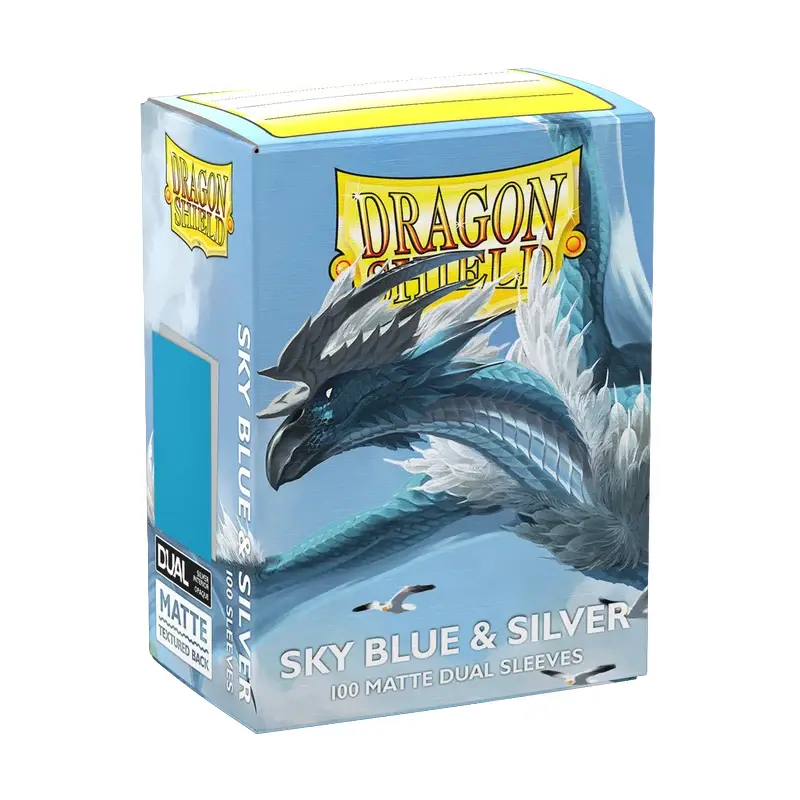 Dragon Shield Sky Blue & Silver Matte Dual Sleeves