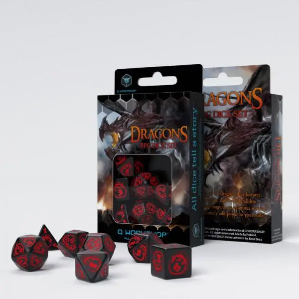 Dragons Black & Red Dice Set
