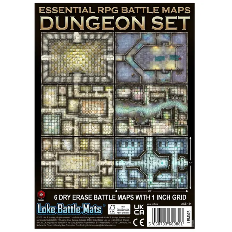 Dungeon Set Dry Erase RPG Battle Mats