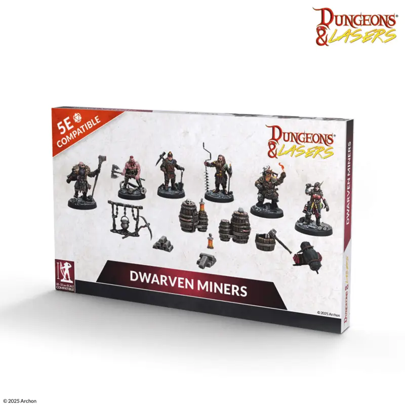 Dwarven Miners Dungeons And Lasers RPG Miniatures