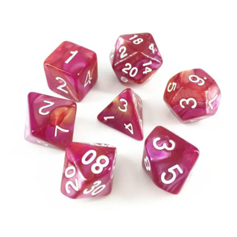 Elemental Yellow / Rose Pink- Poly Dice Set -EYRP