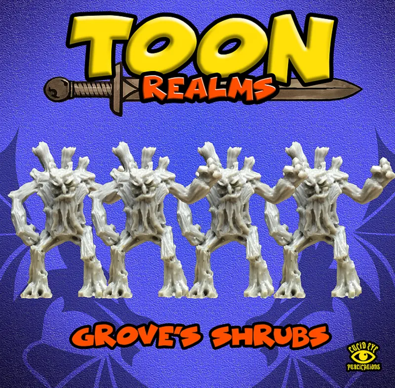 Grove’s Shrubs - Toon Realms Miniatures - Lucid Eye Publications