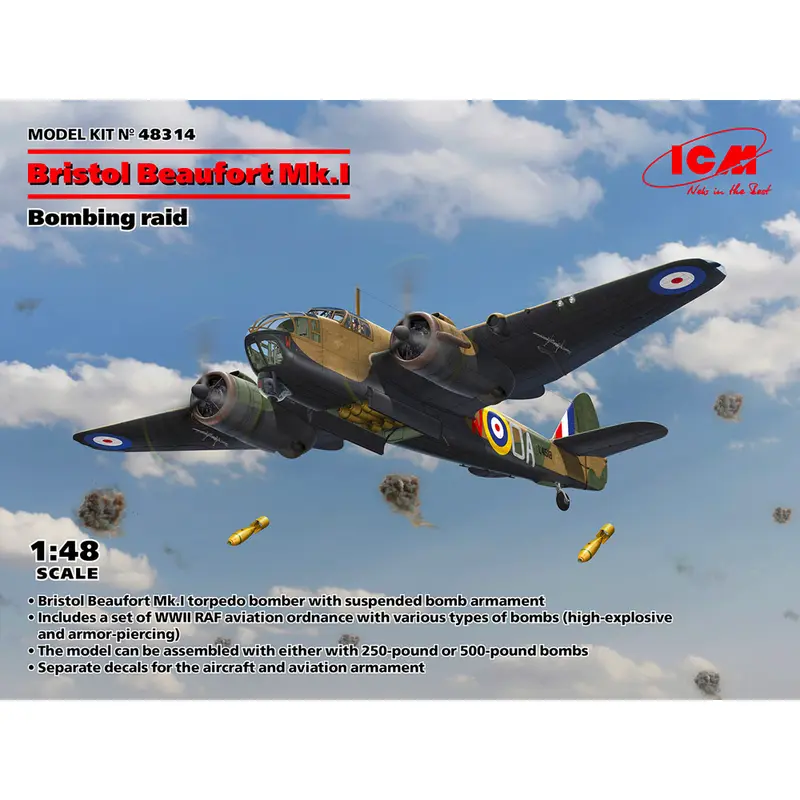 ICM Bristol Beaufort Mk.I. Bombing Raid Scale Model