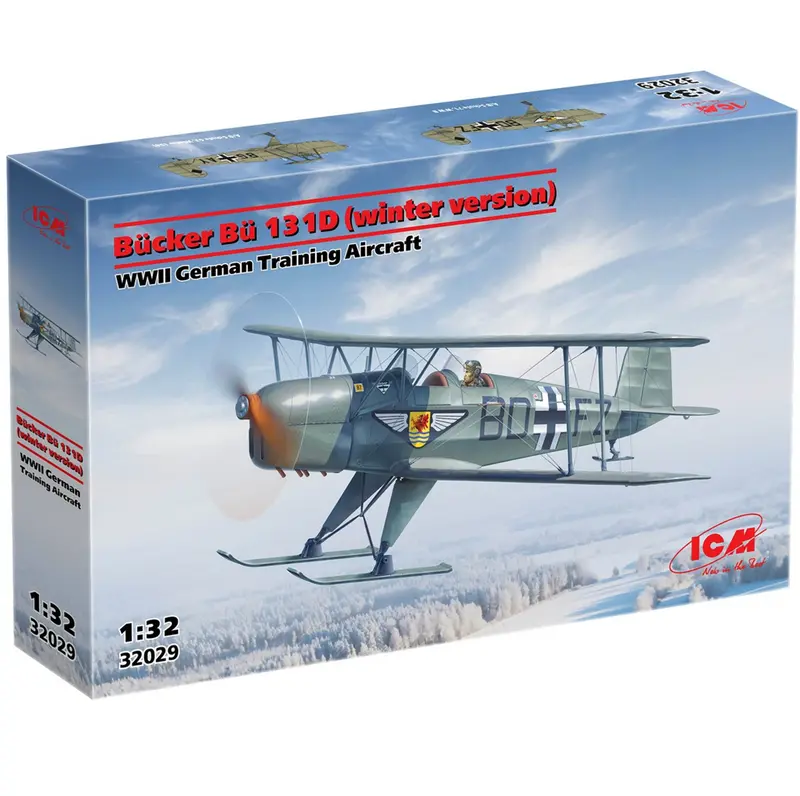 ICM Bücker Bü 131D Winter Version WWII German Training Aircraft - 1