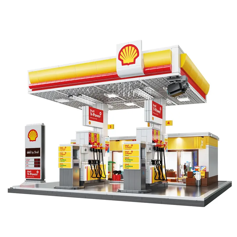 Large Shell Retail Station CaDA Bricks Kit
