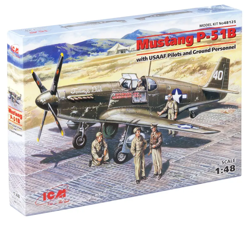 Mustang P-51B with USAAF Pilots and Ground Personnel