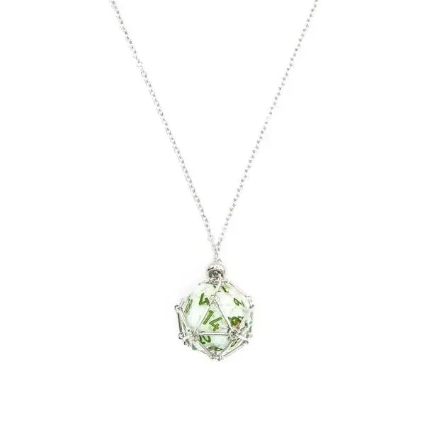 Mystic Amulet | D20 Necklace Cage | Silver