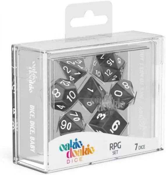 Oakie Doakie Dice RPG Set Marble - Black (7)