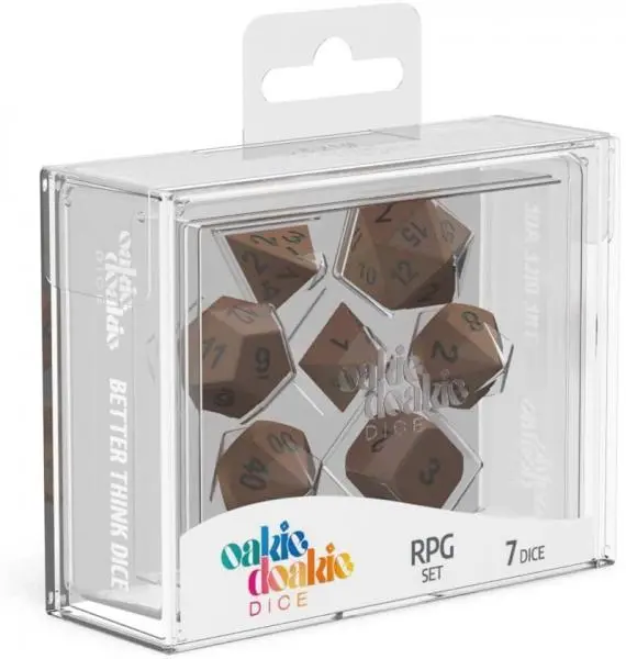 Oakie Doakie Dice RPG Set Metal Dice Brasstige
