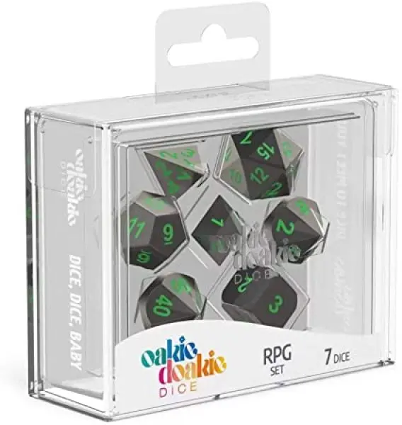 Oakie Doakie Dice RPG Set Metal Dice Matrix