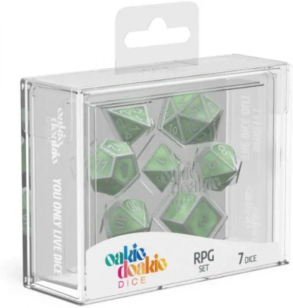 Oakie Doakie Dice RPG Set Metal Glow Druid's Blaze